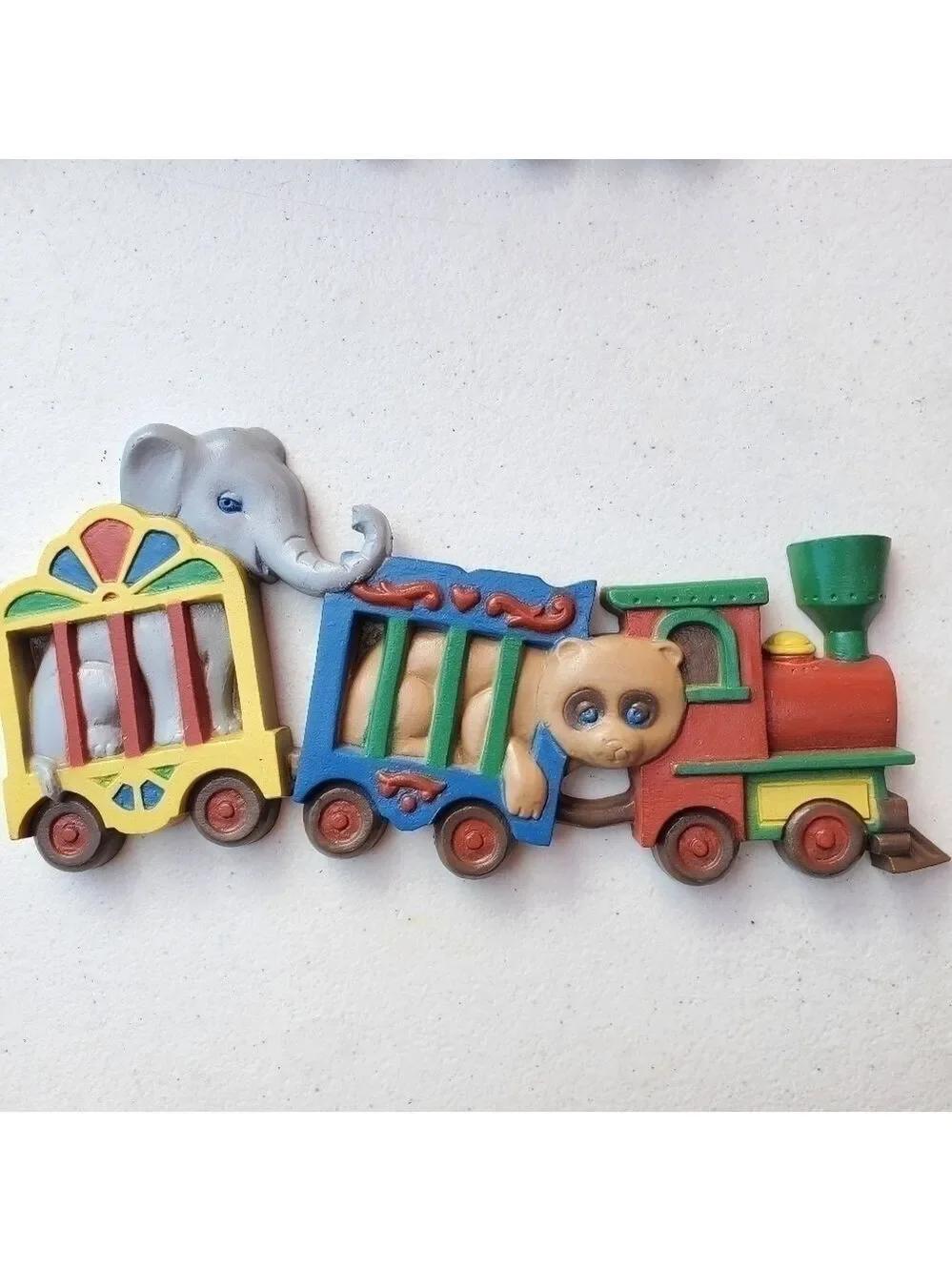 Vtg Homco ZOO Train wall plaques Lion Giraffe Tiger Elephant nursery room decor